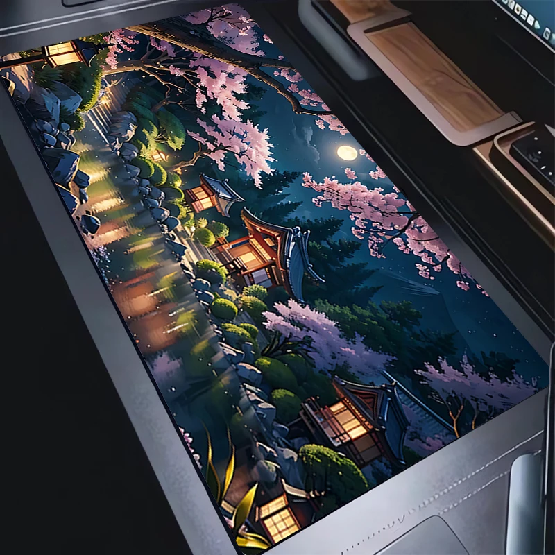 

Mouse Pad Gaming New Natural Landscape Mousepad Anime Scenery Soft Keyboard Pad Non-Slip Soft Computer Sakura Extended Desk Mat