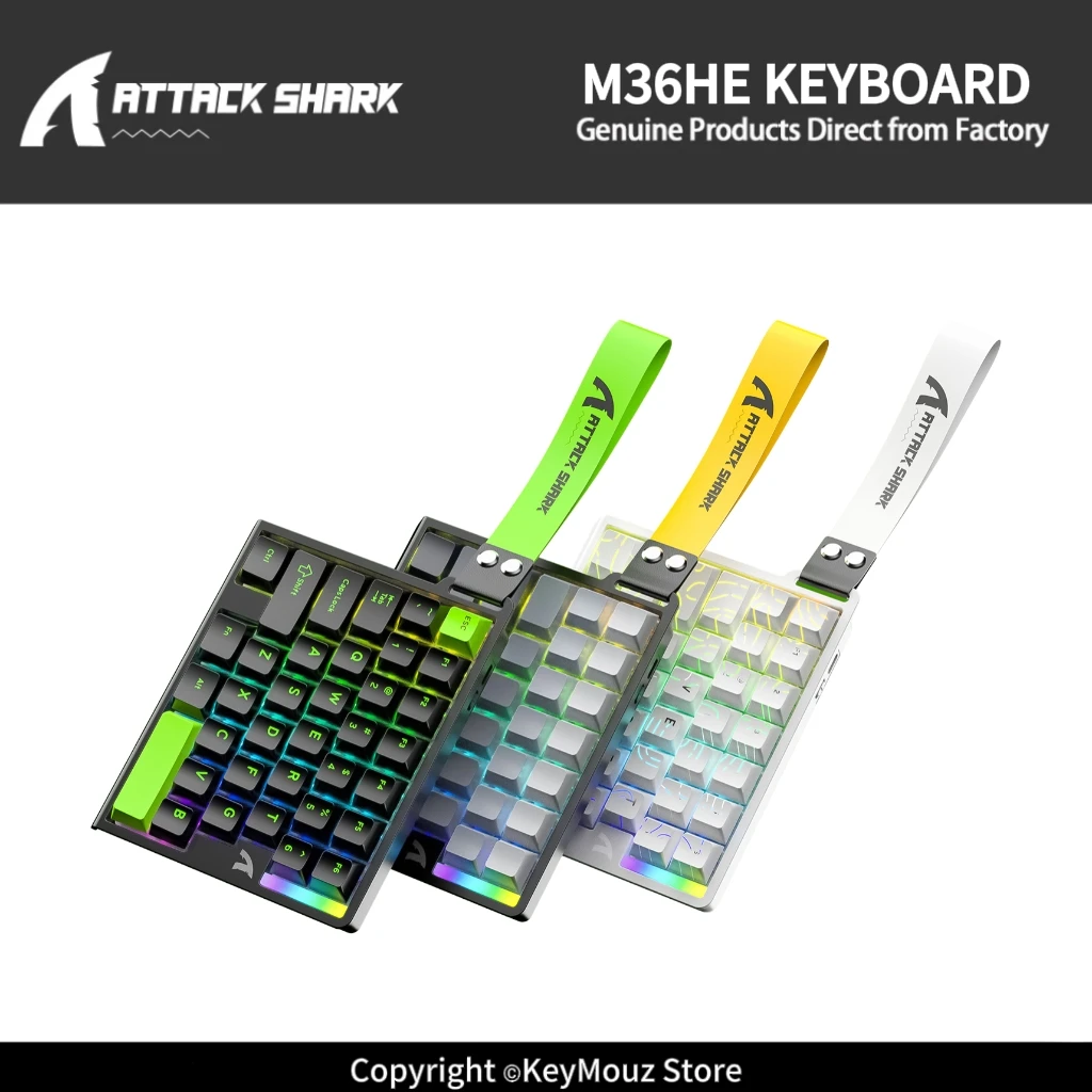 ATTACK SHARK M36HE Hall Effect Magnetic Keyboard RT 0.01mm Adjustable Wired 8KHz RGB Backlit PBT Keycaps for E-sports