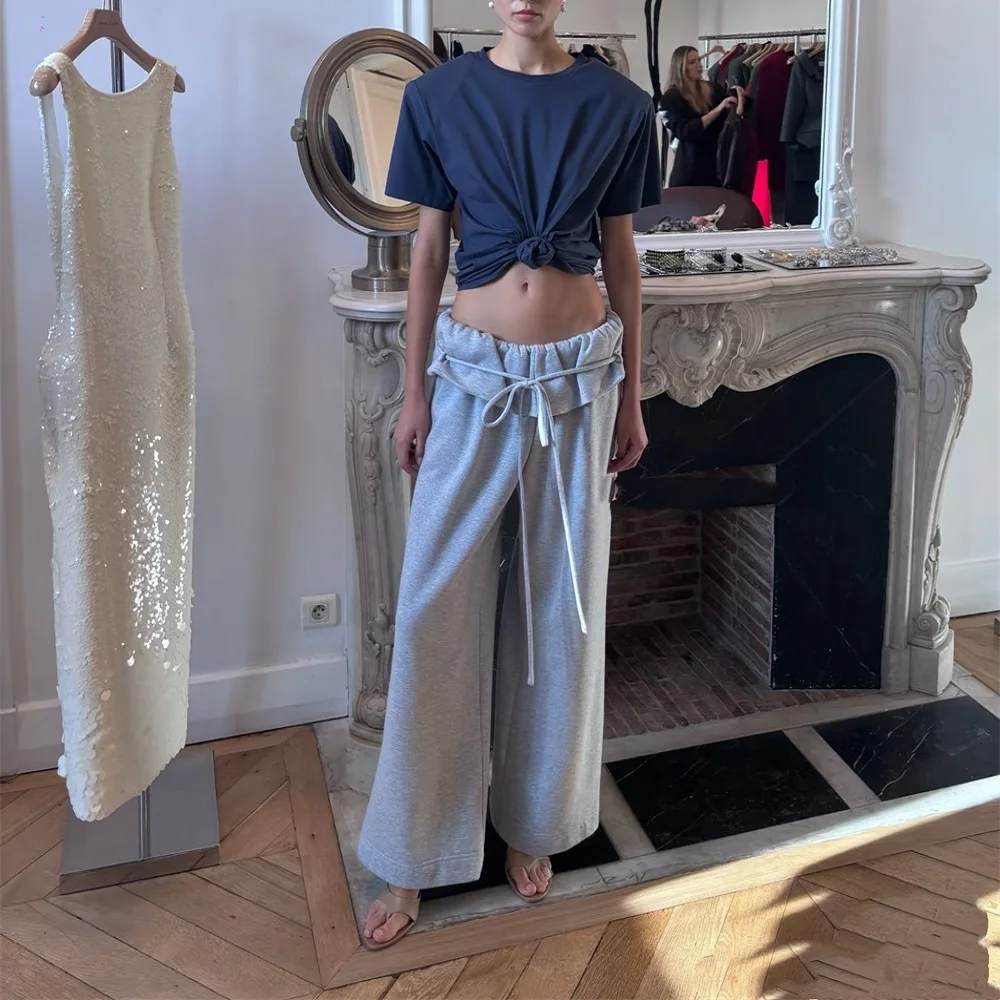 Summer 2026 Women's T-Shirt – Pure Cotton, Stretchy, Cable-Knit, Corset-Style Top – Y2K-Inspired, Trendy, Versatile Pullover bra