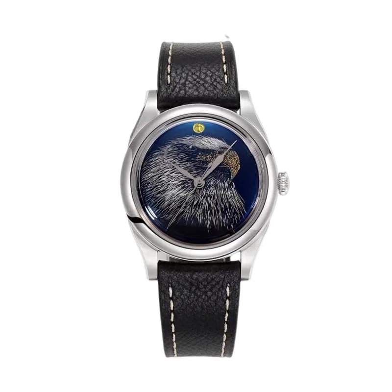 Huasuo Customized 38mm Chinese Intangible Cultural Heritage Large Lacquer Inlaid Gold Watch Sapphire Crystal SW200 Movement