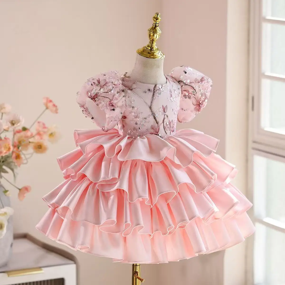 Children's Princess Dress High-end Summer/Autumn Fashion Girl Light Luxury Birthday Wedding Puff Dress