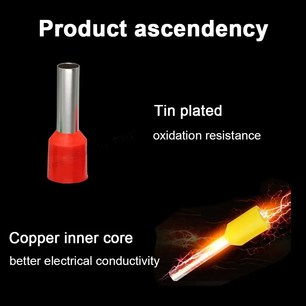 300pcs Boxed Tubular Crimp Terminals Ve European Type Cold Crimp Terminals Electrician Electrical Insulation Kits Crimp Ferrules