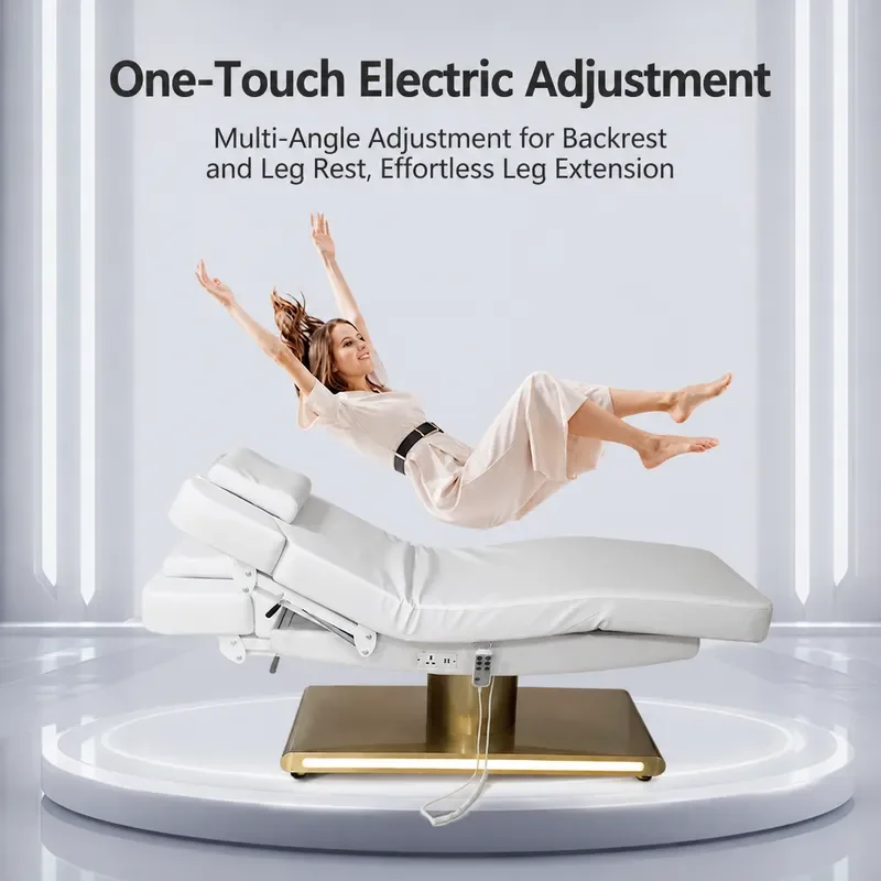 Electric Beauty Bed Adjustable Lift Facial Treatment Table Skin Care Massage Couch for Home Use