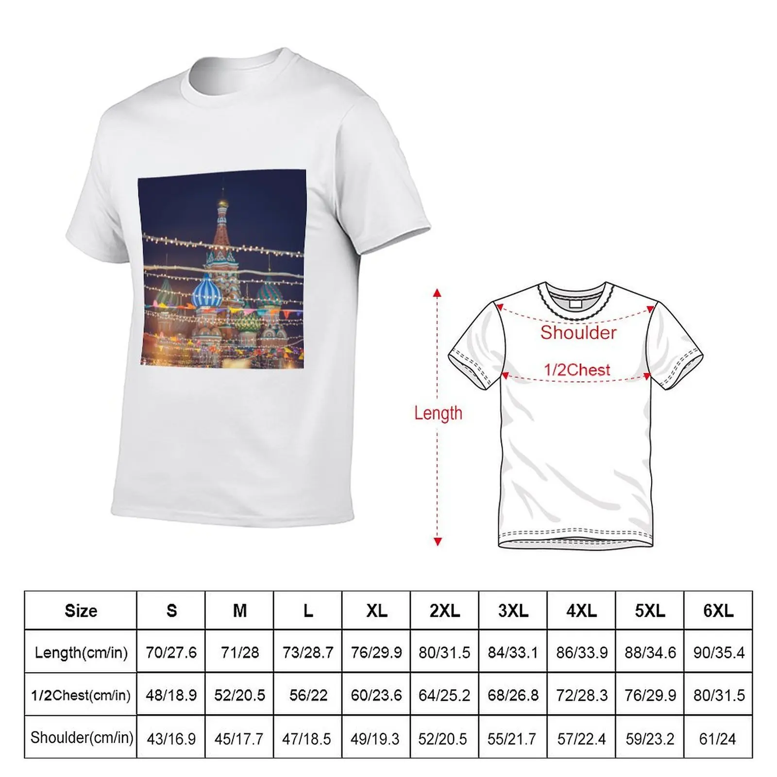 St Basil cathedral in Christmas in Moscow, Russia T-Shirt graphic tee shirt essential t shirt Men's t-shirts