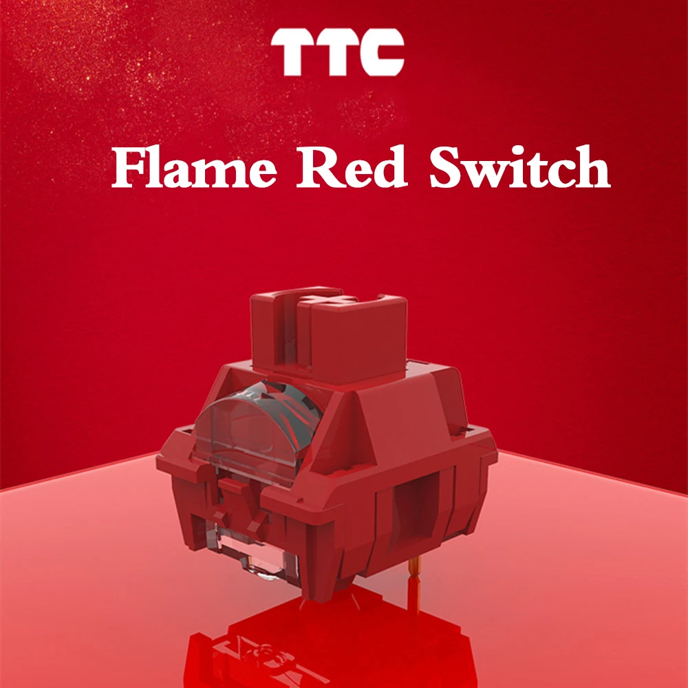 TTC Flame Red Switch Mechanical Keyboard Linear 3 Pins 45g Gold Contact with Collect Backlight Mirrow 24.5mm Spring Game Switch