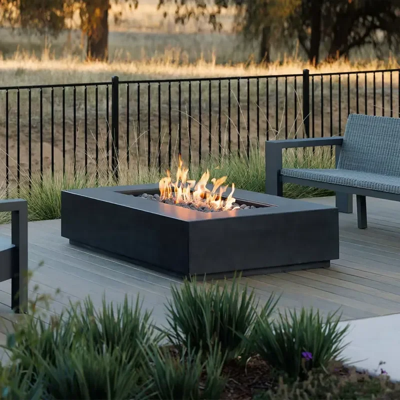 Corten Steel Fire Pit Table 1000x600mm Outdoor BBQ Stove Patio Heater Garden Fireplace Wood Burning Cooking Grill for