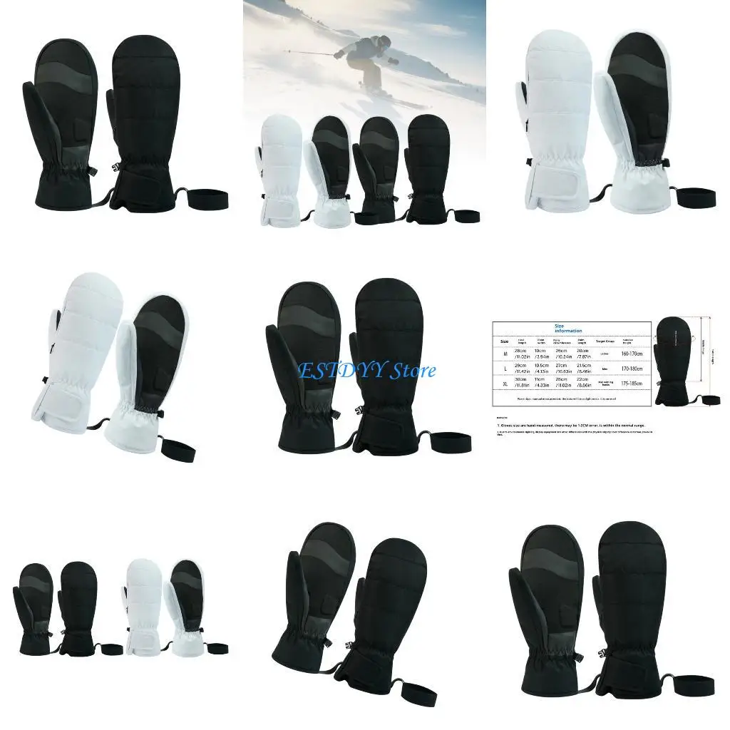 G6DE قفازات التزلج الطقس البارد مع بطانة حرارية سميكة مقاوم للماء يندبروف قفازات الشتاء الدافئة للرجال النساء التزلج الدراجات