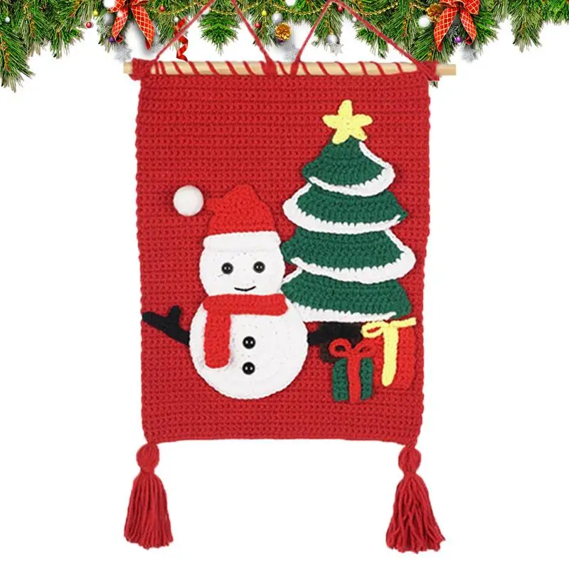 

Christmas Crochet Kits Handmade Holiday Theme Tapestry Knitting Set Handmade Crochet Complete Knitting Kit With Step-by-Step