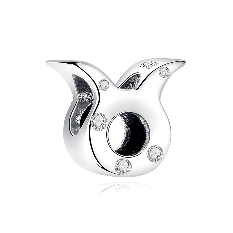Original 925 Sterling Silber Charms Perlen 12 Sternzeichen A-Z Buchstaben Jungfrau Widder Passend für Markenarmbänder Halsketten Schmuck für Frauen