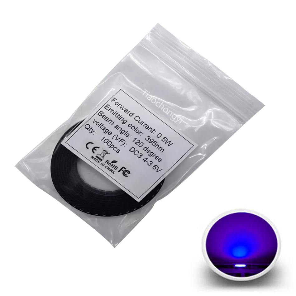 2835 3528 SMD UV Purple Light chip lamps ltraviolet 0.5W 0.2W 395nm 365nm LED Light Emitting Diode LED Bulb