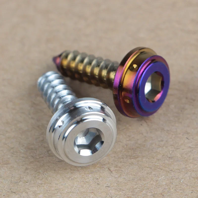 Motorcycle shell tapping screw Blue plated 304 stainless steel outer hexagonal screw hollow big head flange self-tapping screw