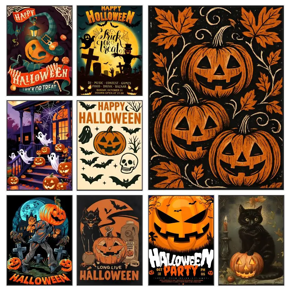h-Halloween Decor Poster Modern Luxury Wall Poster Home Decor Space Enhancer
