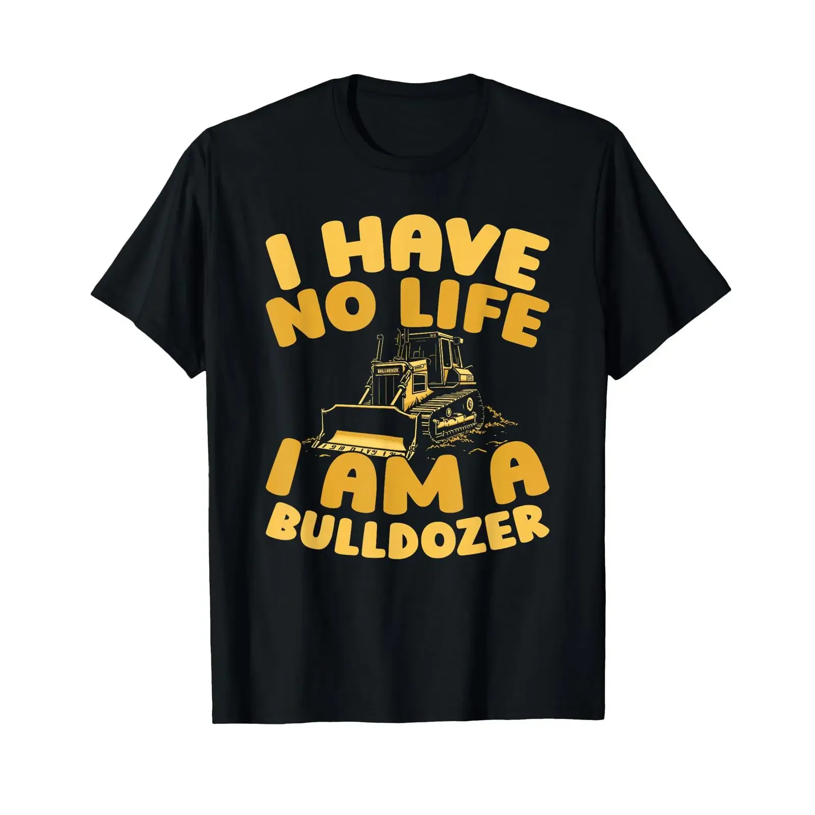 Bulldozer Construction Site Tracked Vehicle Worker T Shirt vintage Washed Casual Soft Comfortable Unisex Top For Everyday Wear