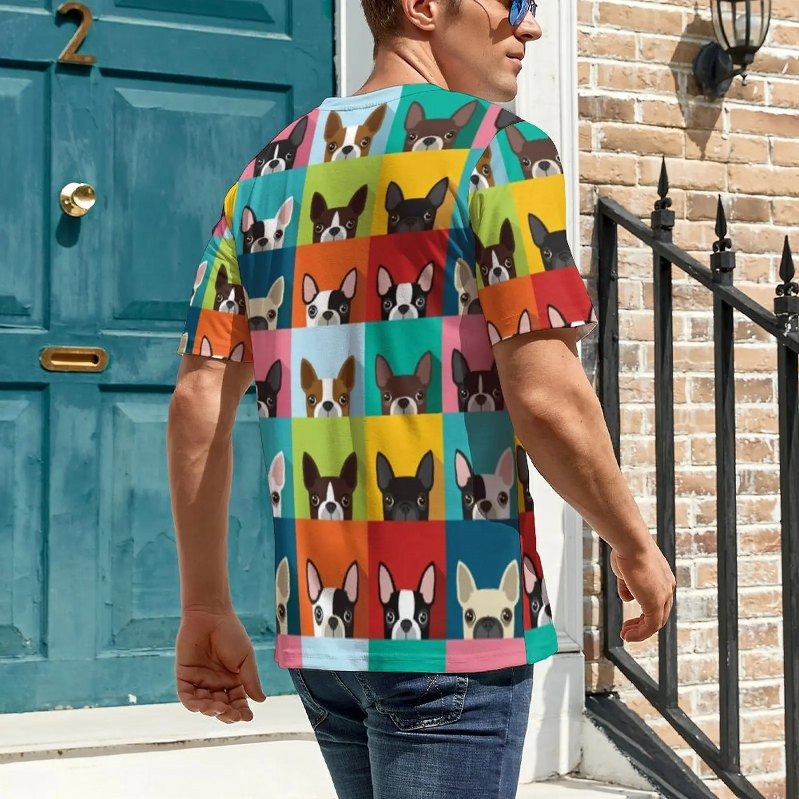 Dalmatian Print T-Shirt Bulldogs Pop Art Popular T Shirts Men Streetwear Tee Shirt Original Short Sleeves Design Tees Plus Size