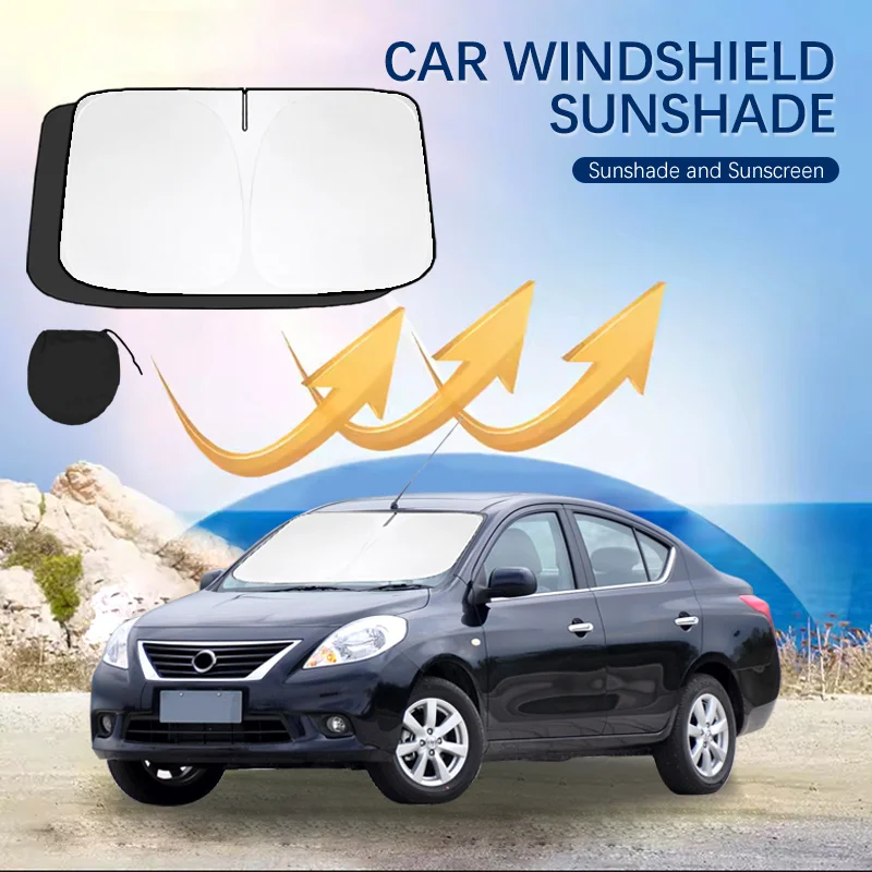 

For Nissan Sunny N14 N17 Windshield Sun Shade Sunshade Sun Visor Protector Foldable Blocks UV Rays Laser Sun Protector