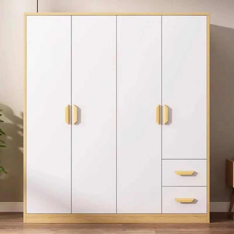

Luxury Customized Wardrobes Closet Wooden Tall Rod White Storage Wardrobes Adult Saving Drawers Guarda Roupas Furniture For Home