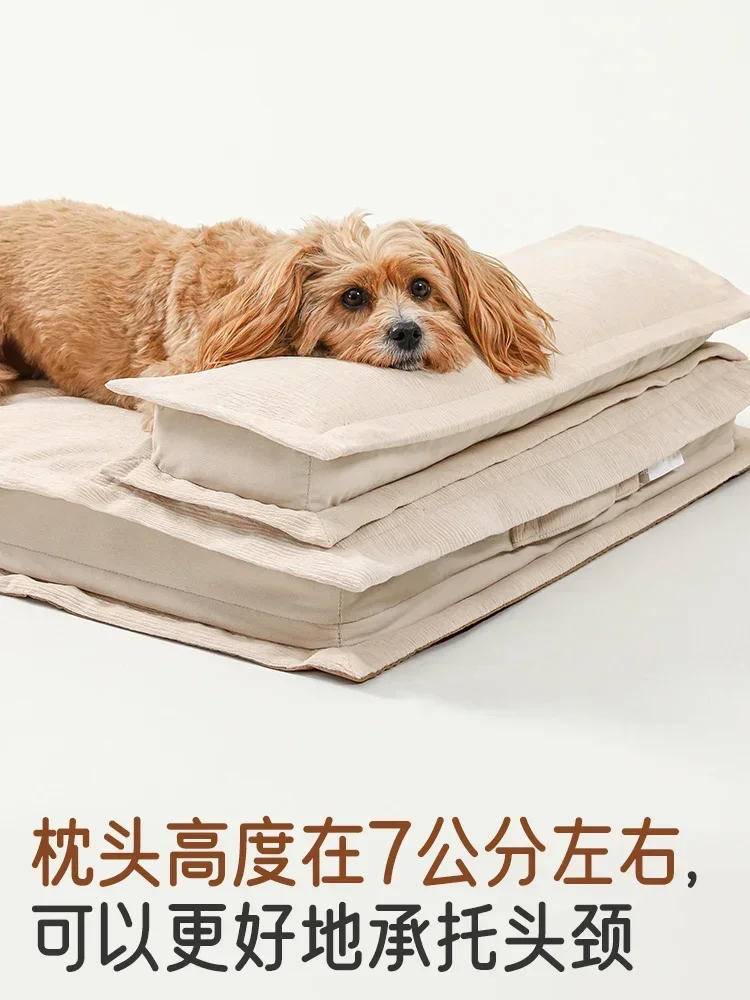 بيت الكلب سرير أربعة مواسم عالمية كيجي صغيرة ومتوسطة الحجم قابلة للفصل وقابلة للغسل على شكل كلب للنوم. المبيعات الساخنة #4