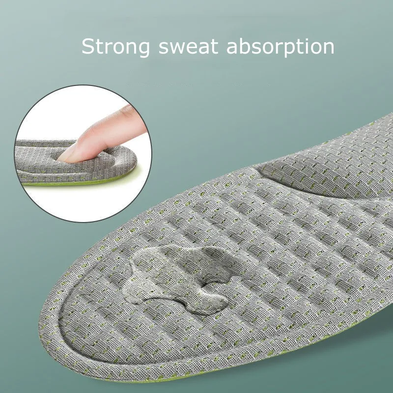 Nano Deodorization Insoles for Shoes Sweat-Absorbing Breathable Insole for Feet Growing Sole Sponge Massage Sport Shoe Inserts