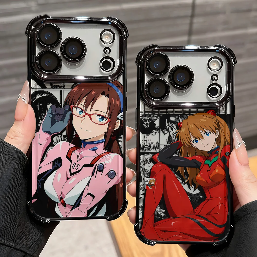 Hot Anime E-EVA Cool Plating Phone Case For Samsung S26 S25 S24 S23 S22 S21 S20 FE Note20 Edge Plus Ultra 4G 5G Anti Fall Airbag
