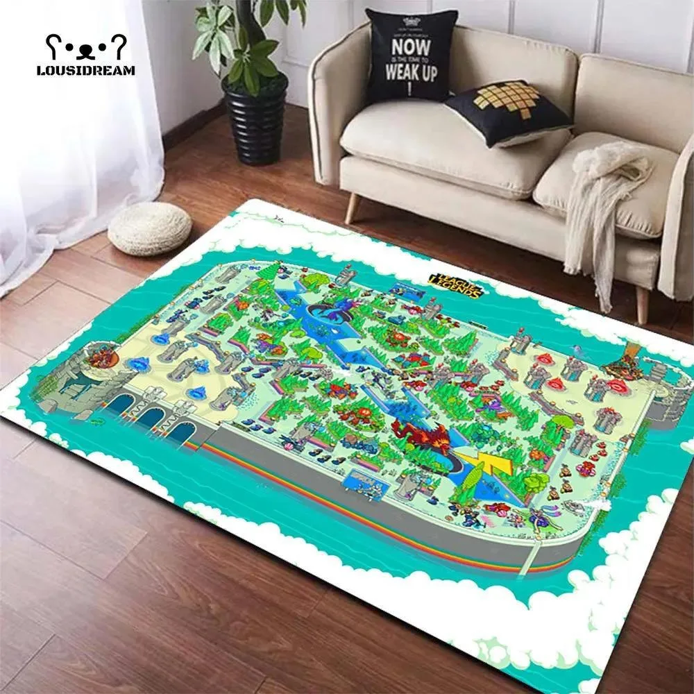 3D Middle Earth Map Large Carpet for Library Study Rug for Home Living Bedroom Doormat Decor Vintage Fantasy Non-slip Floor Mat