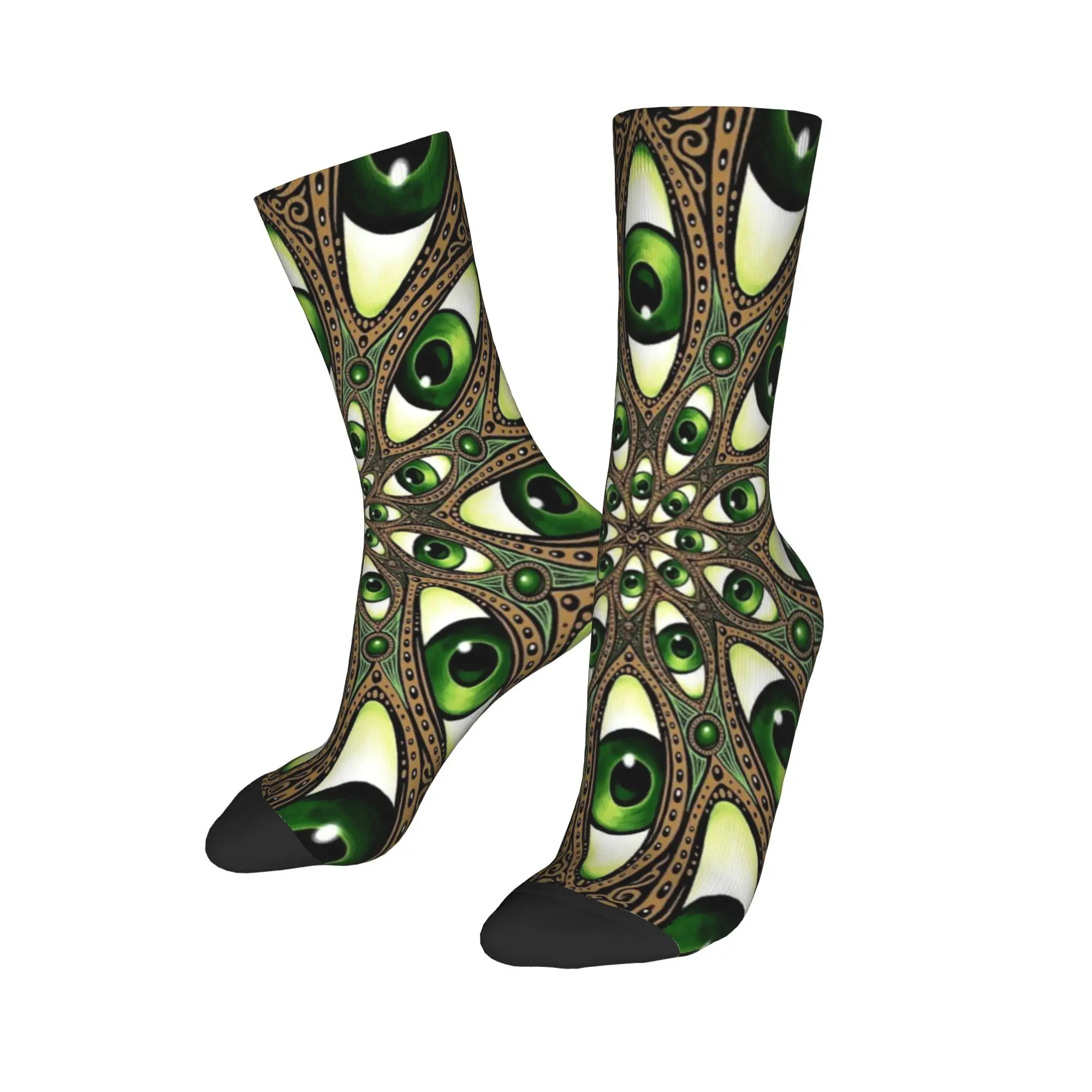 Mystic Eye Mandala Stockings Men's  Socks Comfortable Casual Socks Spring Skateboard Non Slip Pattern Socks Birthday Gift