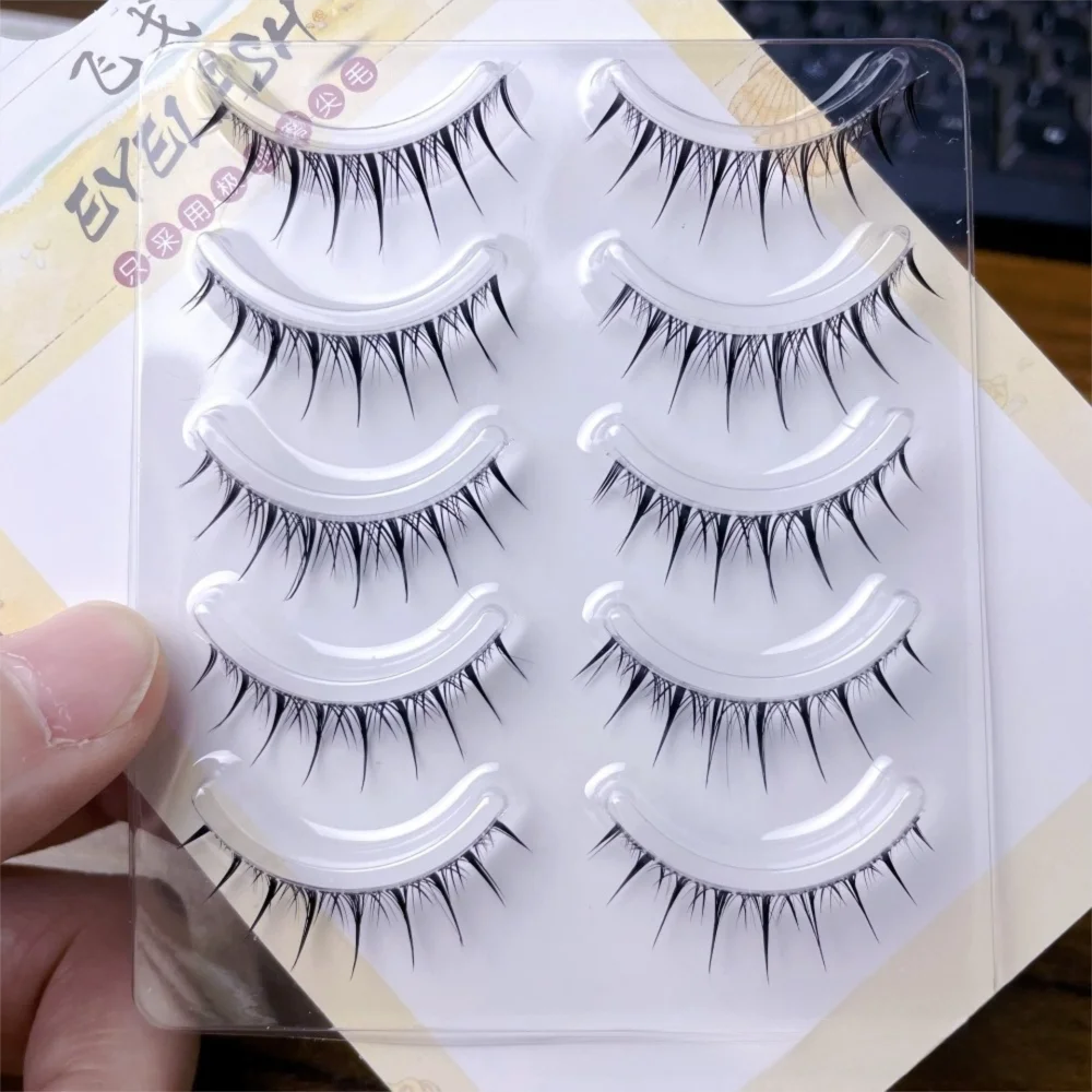 5 pares novo haste transparente cílios postiços macios naturais cílios grossos mangá extensão de cílios maquiagem dos olhos