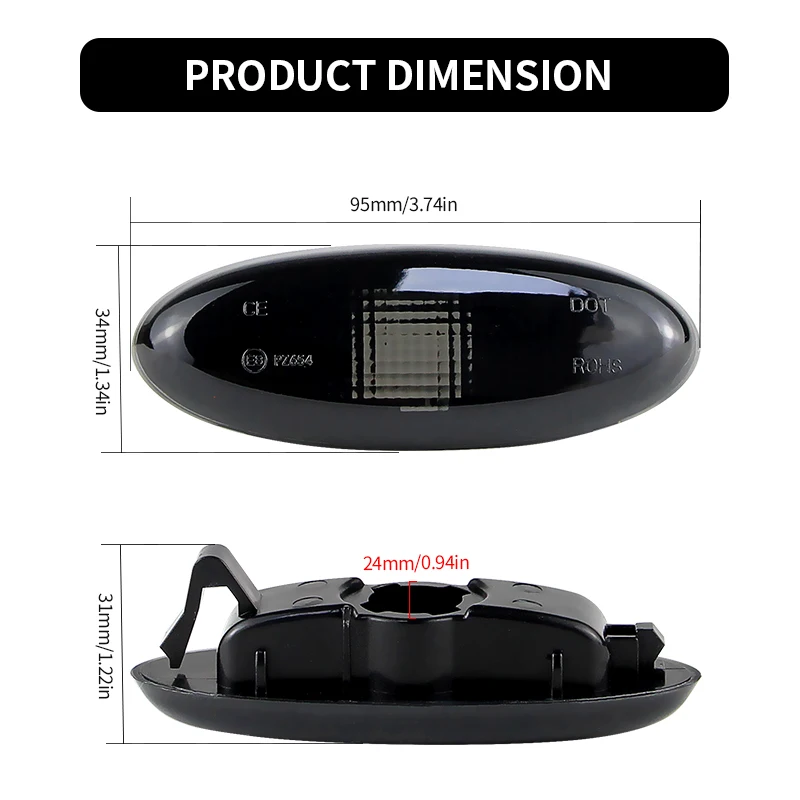 2PCS Side Fender Marker Turn Signal Lamp Cover shell No bulb For MAZDA 323 626 MPV Premacy Protege MX-6 Tribute OEM B01W-51-120