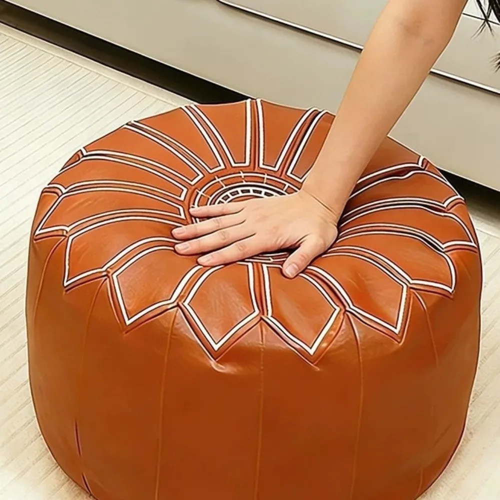 Round Seat Cushion Cover Waterproof Large Capacity Sofa Stool Cover Embroidery Unstuffed Storage Bag Meditation Use