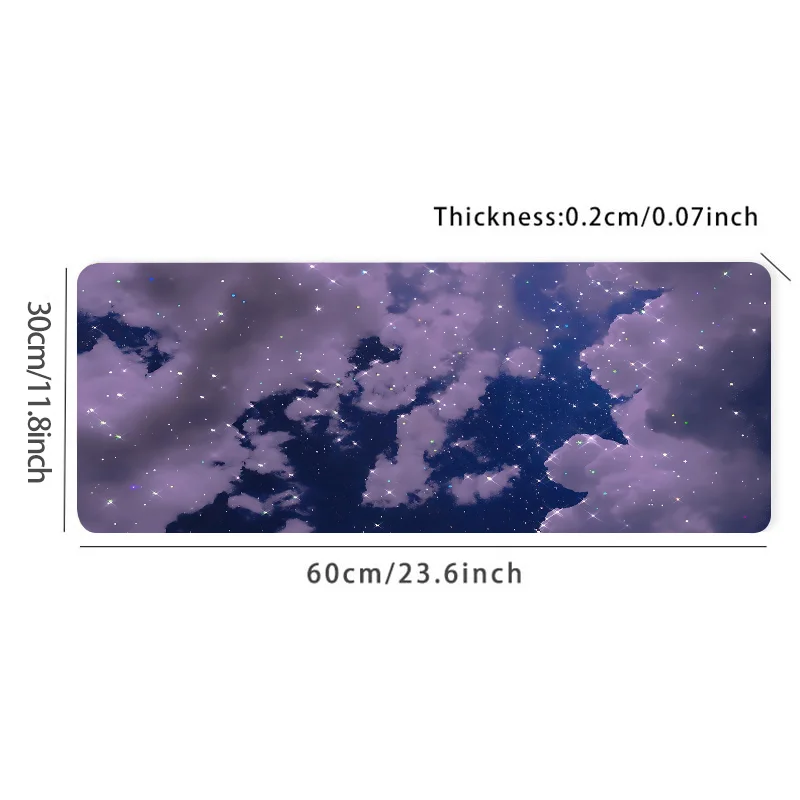 Starry Night HD Desk Mat: Blue Starry Sky Mouse Pad, 35.4x15.7in, Rubber Non-Slip, Perfect Gift for Office Lovers