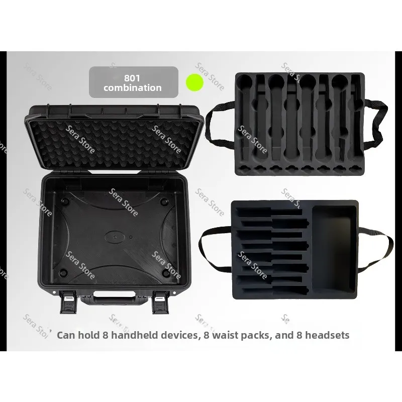 801 Combination Storage Box 8 Microphone 8 Fanny Pack Microphone Fanny Pack Headwear Earphone Monitor Performance Plastic
