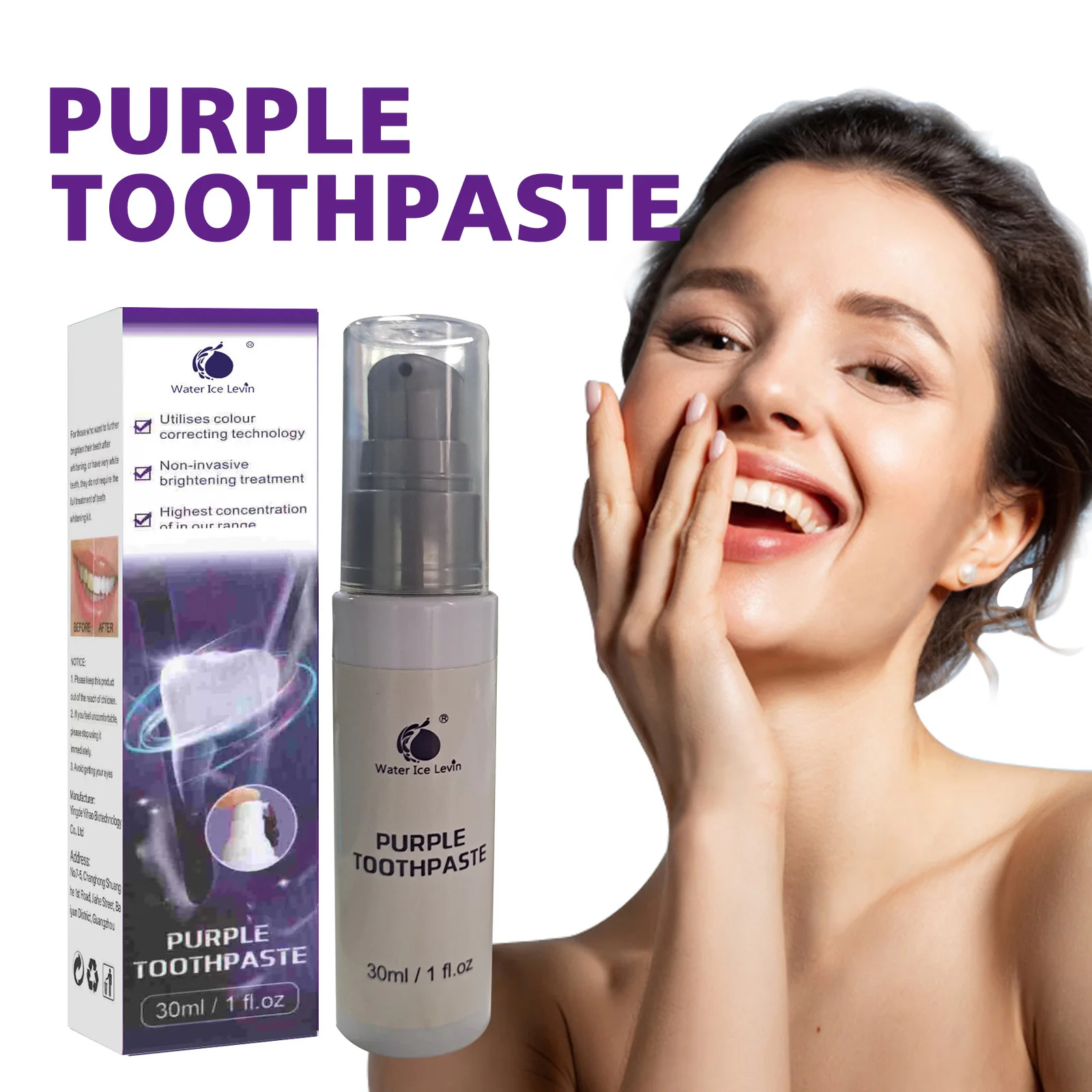 

Purple Whitening Toothpaste, Using Innovative Formula, Gentle and Non-Irritating, Can Be Comprehensive to Care for the Mouth, Fresh Breath, Suitable for Daily Oral Care Needs