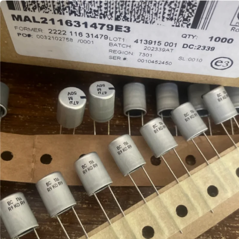 

5PCS 47UF 50V Audio Capacitor 50V 47UF 8X12 BC 116 Silver