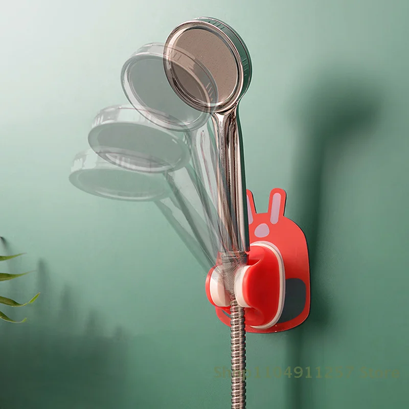 1pc Cartoon Shower Head Holder Suction Cup Shower Head Adjustable Shower Holder Suitable For Family And Children