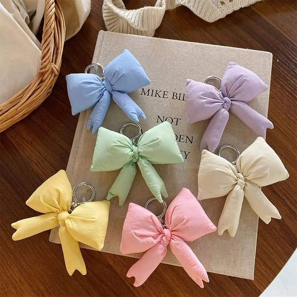 Colored Bow 3D Bow Decoration 3D Design Cotton Candy Style Sweet Bag Pendant Cute Charm Sweet Decoration Cotton Candy Keychain