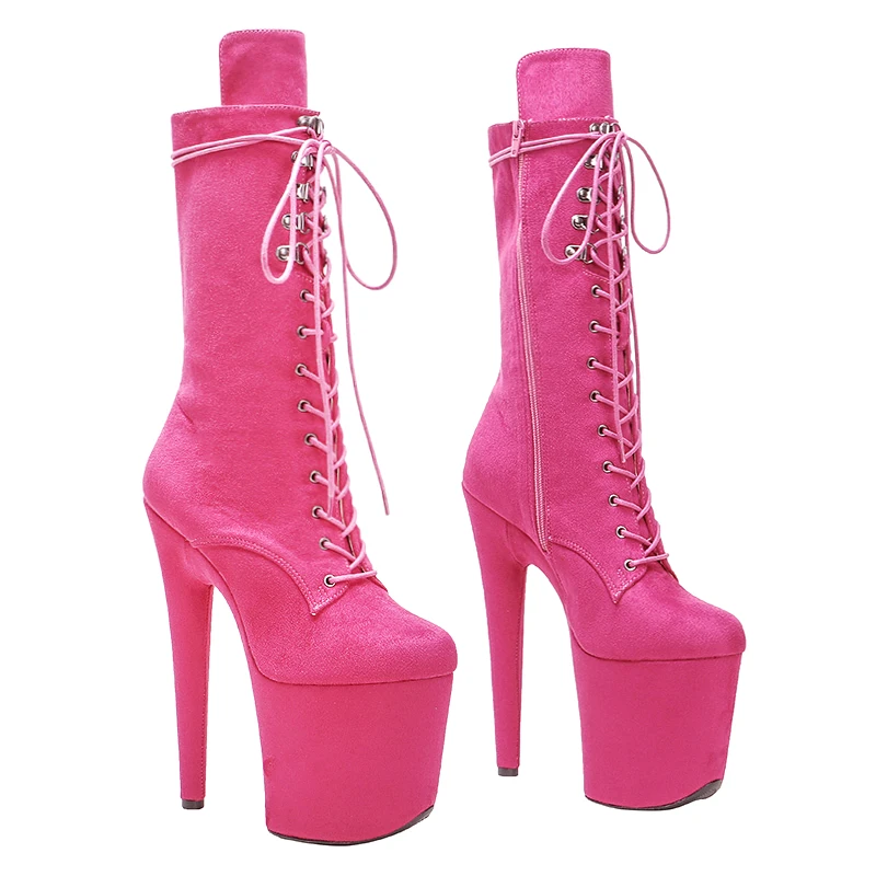 

Leecabe Rose RED 20CM Pole dancing shoes High Heel platform Boots closed Pole Dance boot