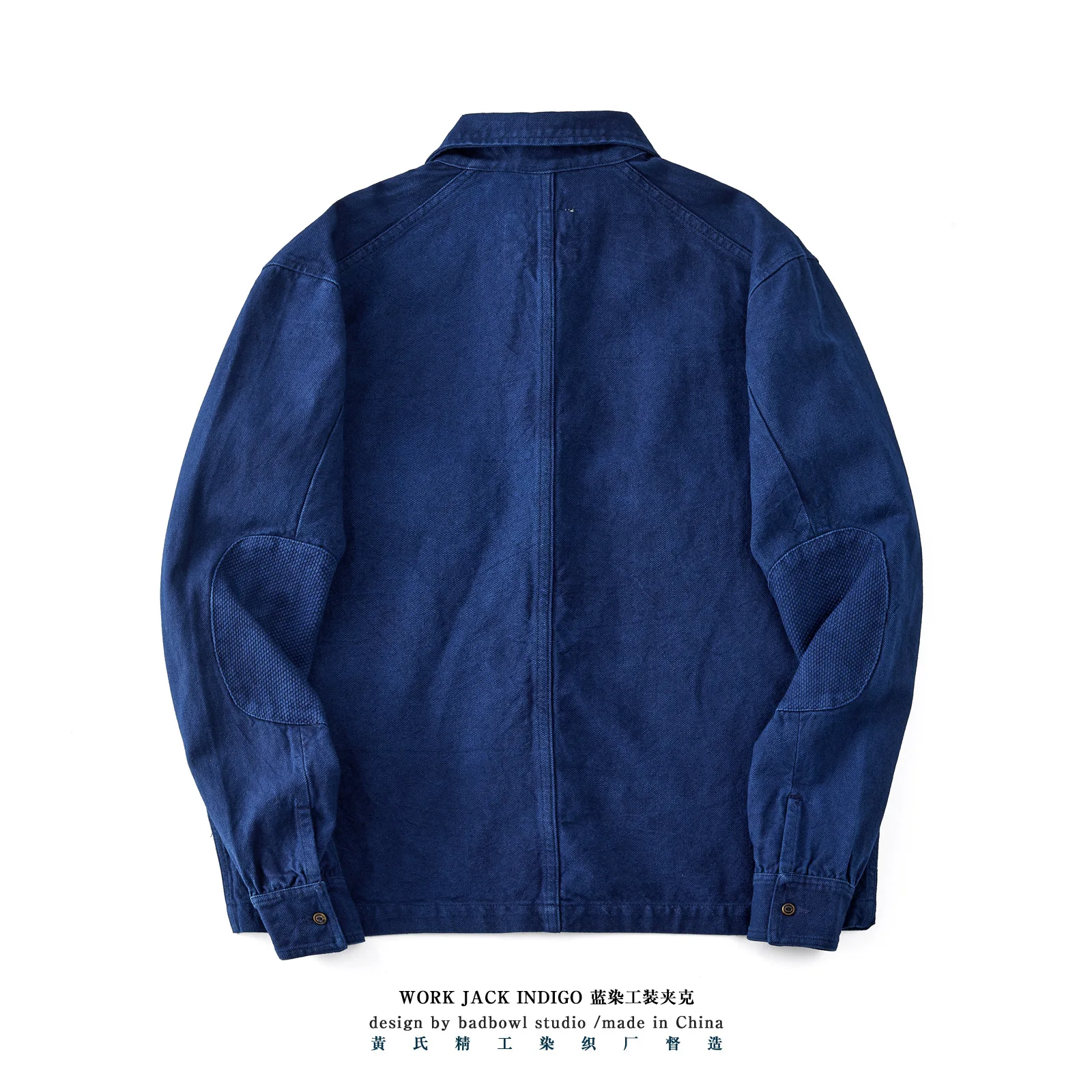 Jaqueta de camisa de linho pesado tingido botânico índigo 380gsm – outono inverno japonês vintage estilo de roupa de trabalho ajuste relaxado