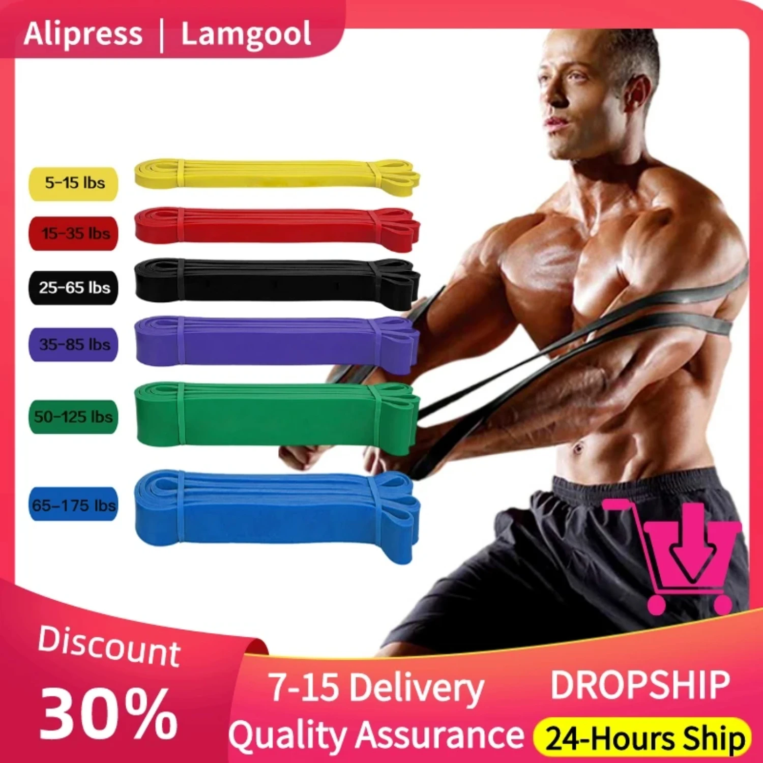 Resistance Band 20Cm Long Exercise Bands  Sports Pull  Yoga Stretch Expander Loop Fitness Tape Training Elastic Rubber Gum