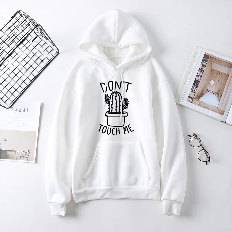 Women Casual Autumn Winter Hoody Hoodies Sweatshirt Long Sleeve Pullover Hooded Cactus Printed Sweatshirt 2022 New