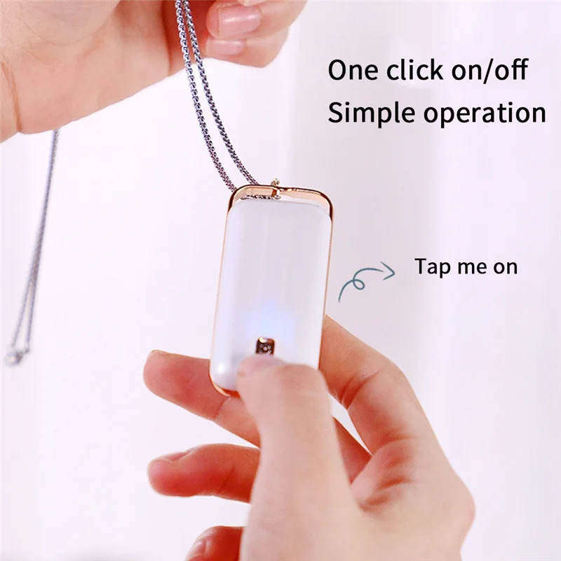 Mini Personal Air Purifier Portable Odor Eliminator Negative Air Purifier With Necklace Rechargeable