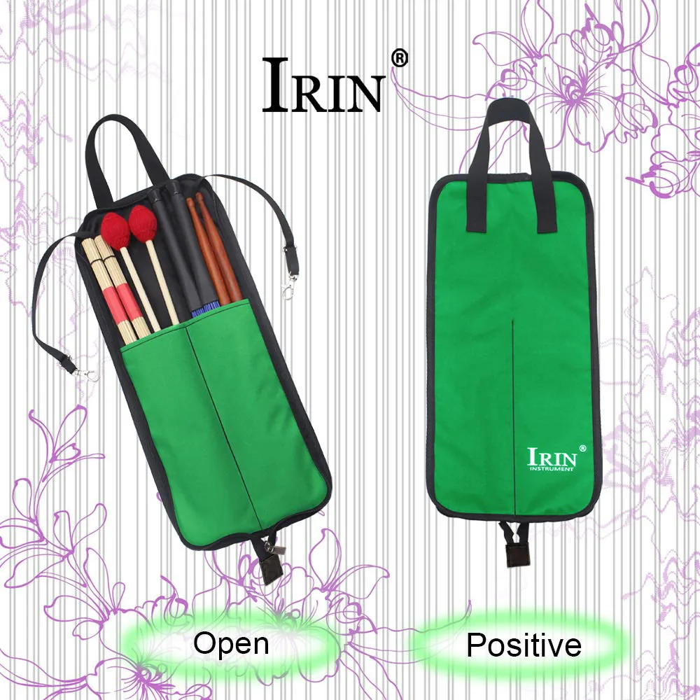 IRIN Drum Stick Bag Waterproof Oxford Cloth Storage Tote Case Portable Drumstick Bag Package Percussion Instrument Accessories