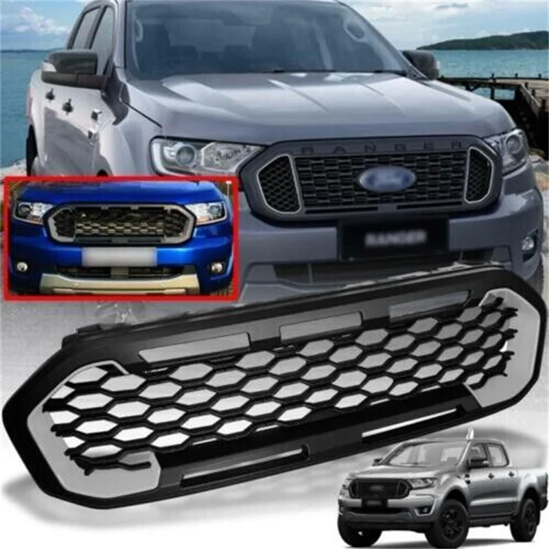 For 2019-2021 Ford Ranger XLT Front Bumper Blond Cover Grille Matte Black Cover