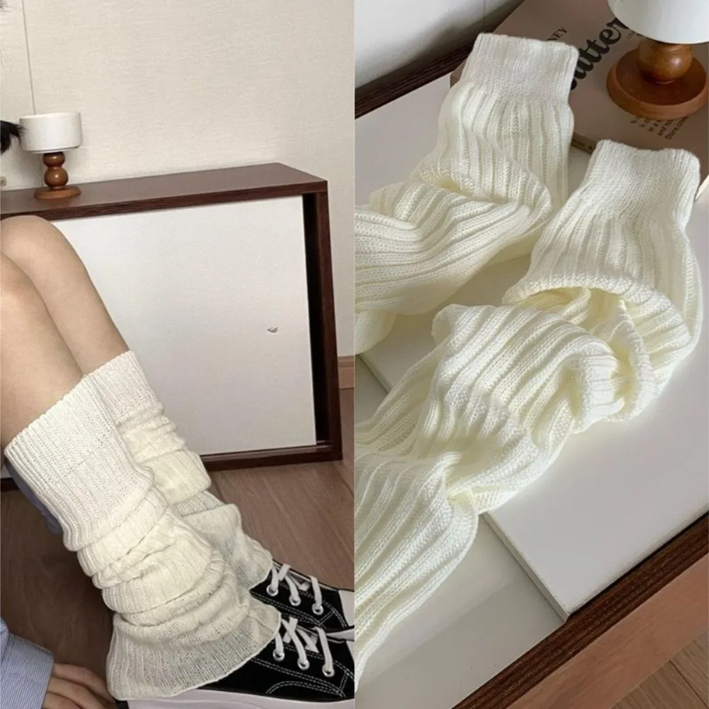 Y2K Leg Warmers Women Ribbed Knit Ankle Sock Warmers Scrunch Boots Socks Cover Kawaii Ballet Style Leg Warmers Fall Winter
