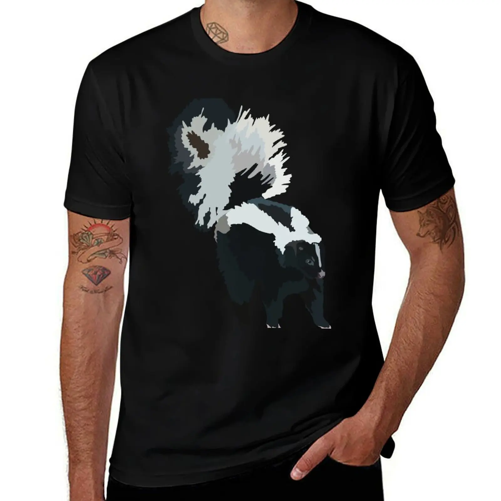 S is for Skunk T-Shirt Basic Solid Color Short Sleeve T-Shirt