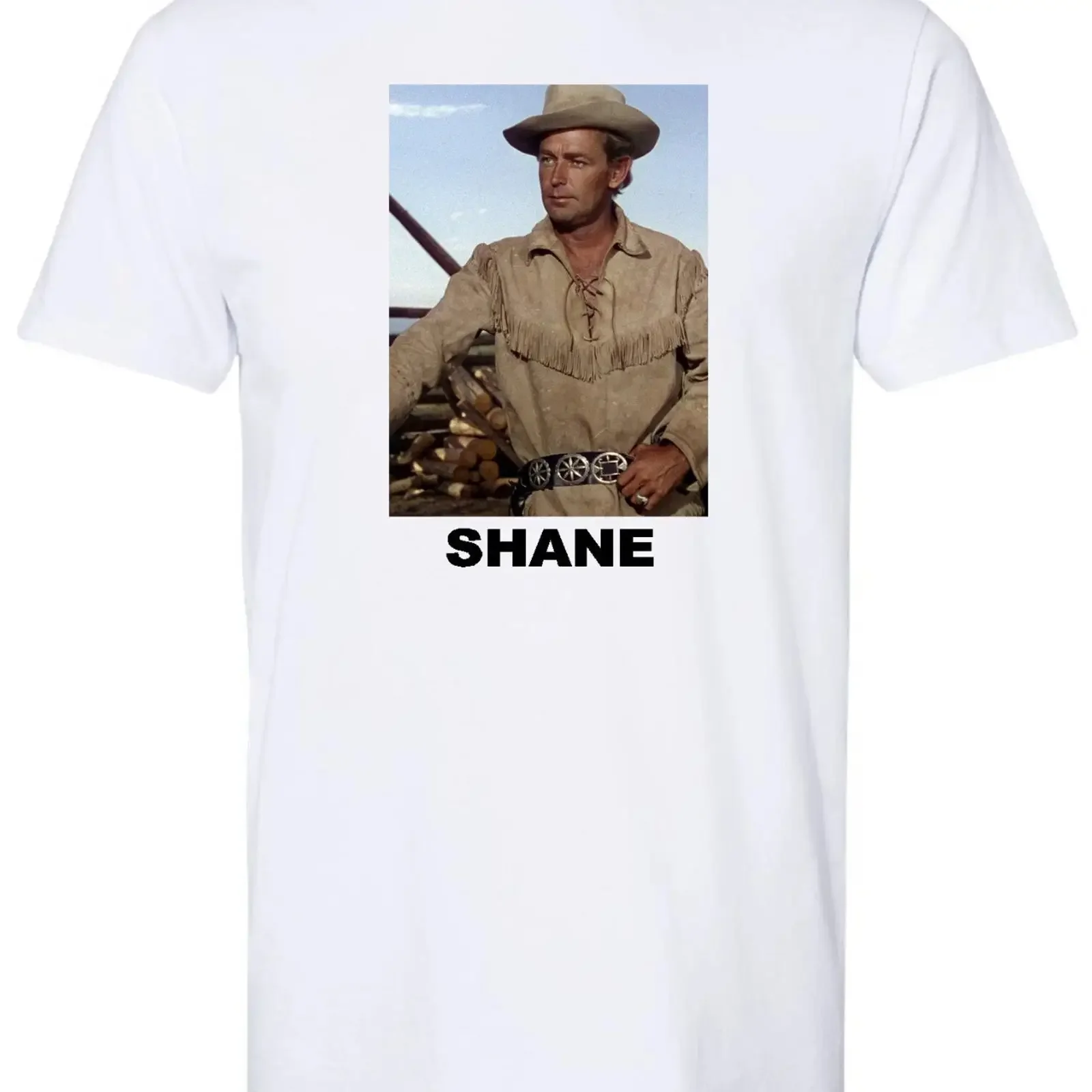 SHANE MOVIE ALAN LADD 1953 COWBOY WESTERN RETRO WEIßES T-SHIRT Vintage, gewaschen, weich, vielseitig, stilvoll, bequem, modisch
