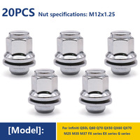 M12* 1.25 Standard Wheel Lug Nuts For INFINITI Q40 Q50 Q60 Q70 Q70L QX50 QX70 EX37 FX50 G37 M35h M37 M56 EX35 G25 FX35 Hub Nuts