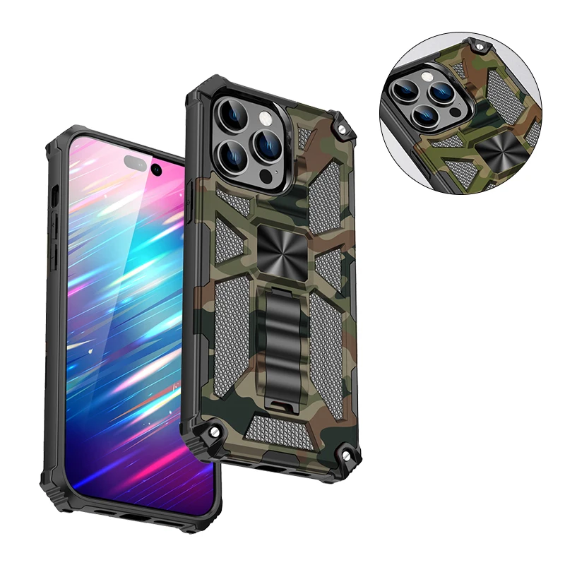 

Case For iphone 15Pro Max/15Plus/15Pro/15/14Pro Max/14Plus /14/13Pro Max/13/12Pro/12/11 Camouflage Protective Grade Rugged Cover