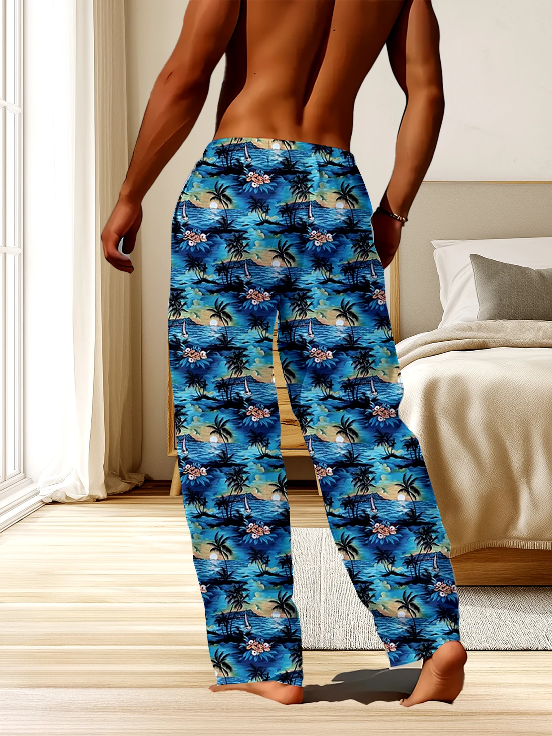 

Мужские свободные и удобные пляжные брюки с 3D цифровым принтом, повседневные летние брюки, быстросохнущие и не выцветающие.