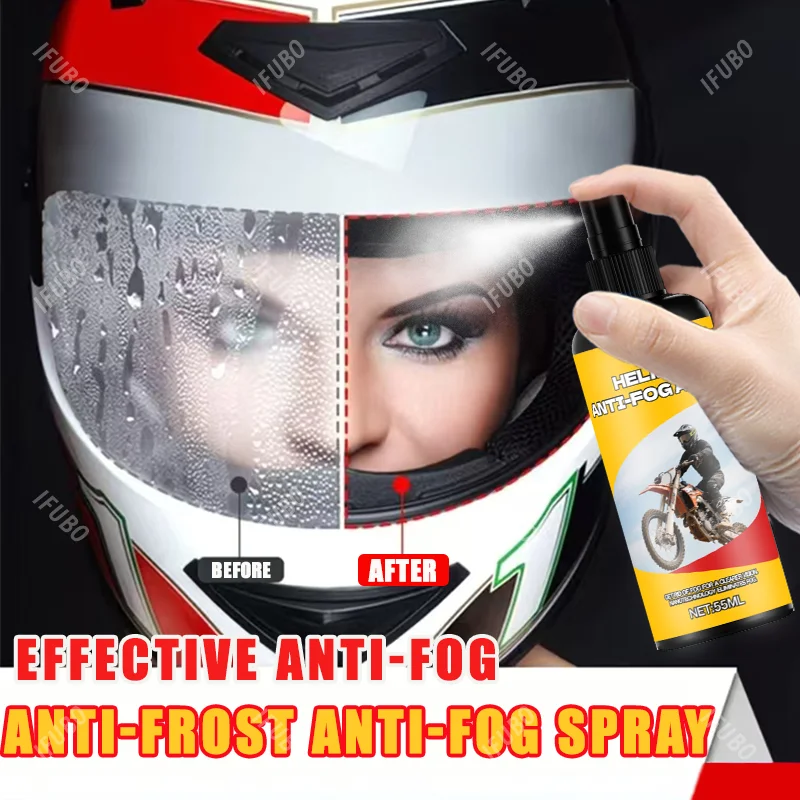 Ifube spray antiembaçante universal 55ml, para capacetes e óculos de motocicleta, visão clara, limpador óptico à prova d'água para todos os climas