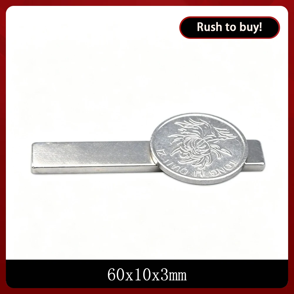 60x10x3 Quadrate Sheet Magnet 60mm*10mm Powerful Strip Magnets 60x10x3mm Strong Neodymium Magnets 60*10*3 Block Magnet