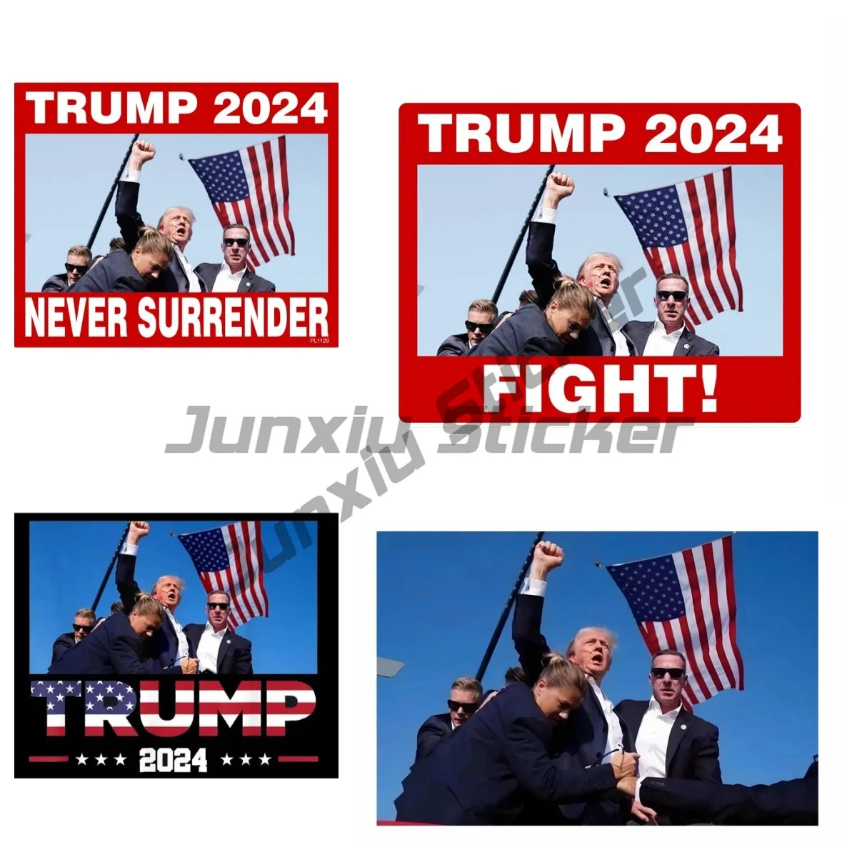 

Donald Trump Never Surrender Vinyl Decal for Cars Laptops Motorcycles Block Scratches Waterproof PVC Sticker Wholesale